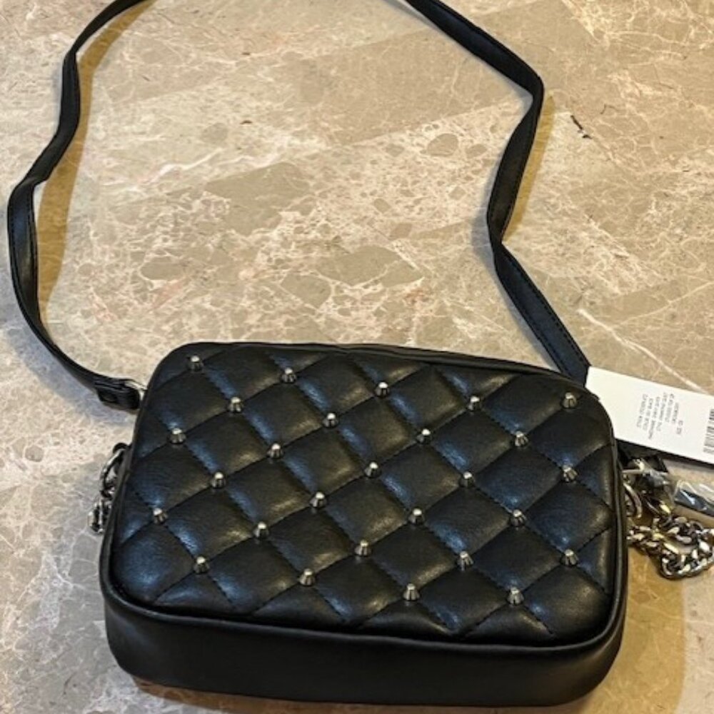 Black crossbody studded purse
